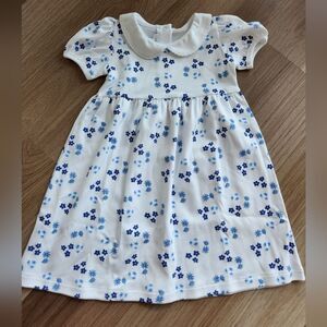 Pima cotton blue floral dress